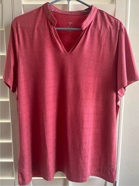 Relaxed V-Neck Short Sleeve Tee - Rose Pink